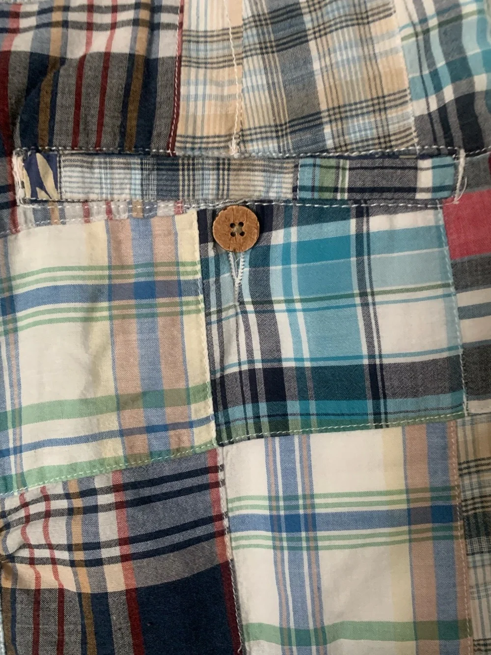 Vintage 1946 Patchwork Plaid Cotton Shorts Size 34